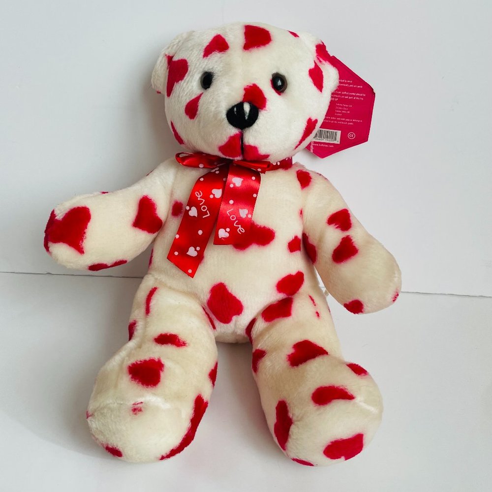 Kuddle Me Toys Vintage Hearts St. Valentine Love Teddy Bear 12” 2002 NWT